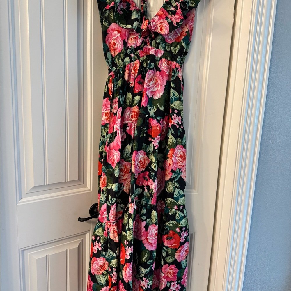 Buddy Love Floral Maxi Dress - Black and Pink